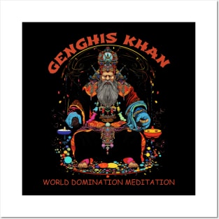 Funny Genghis Khan, World Domination Zen Meditation Posters and Art